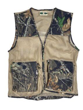 Vintage Game Winner Mens Camo Mesh Hunting Vest Multi Pocket Game Bag Outdoor